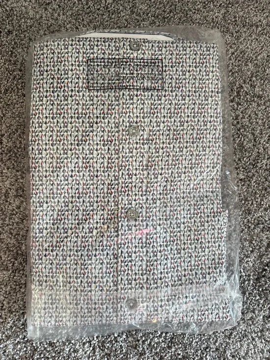 Robert Graham White Multicolor Tiny Chevron Dress Shirt - Picture 2 of 4